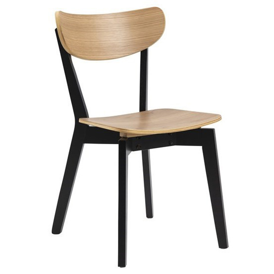 Scaun dining negru/maro din lemn Roxby Actona Company
