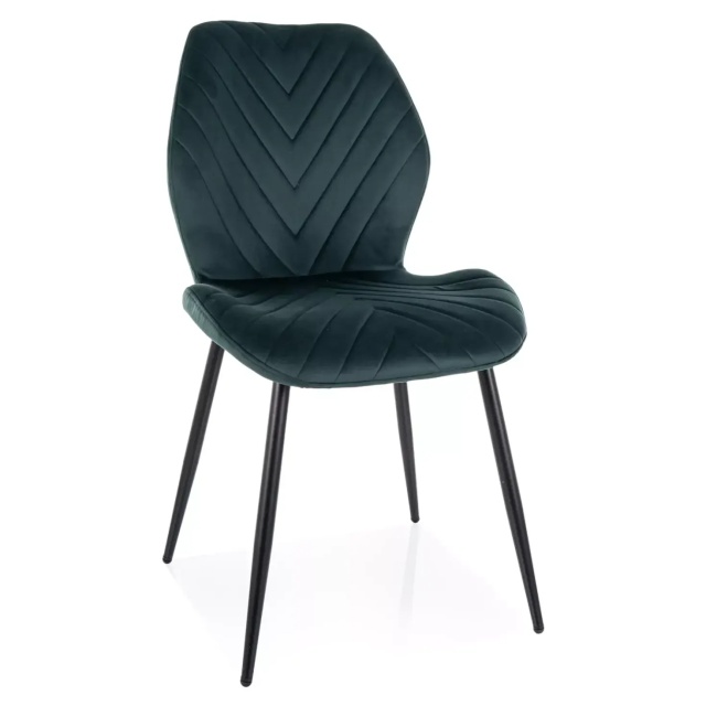 Scaun dining verde din catifea Mike The Home Collection