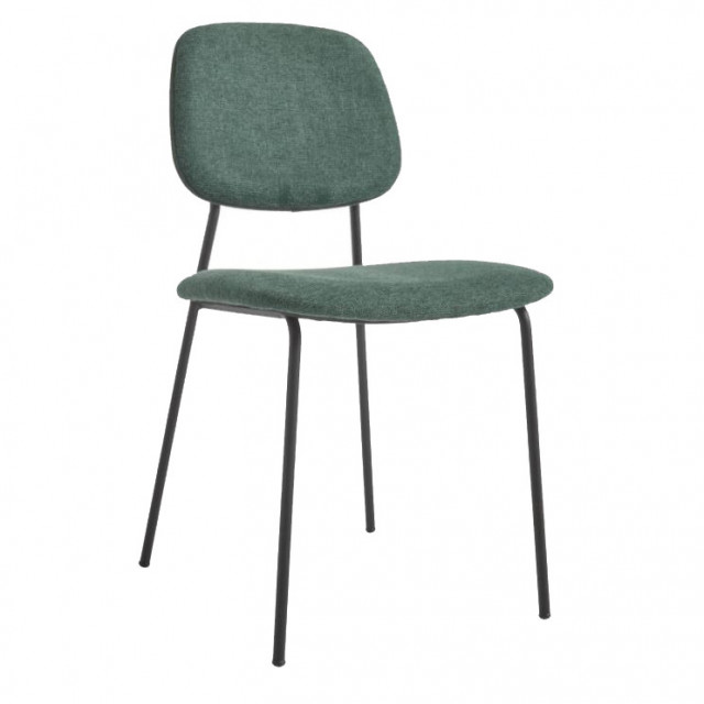 Scaun dining verde din textil Benilda Kave Home