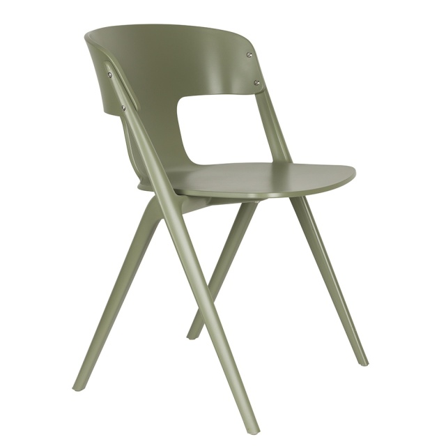 Scaun exterior dining verde din plastic Horizon Zuiver