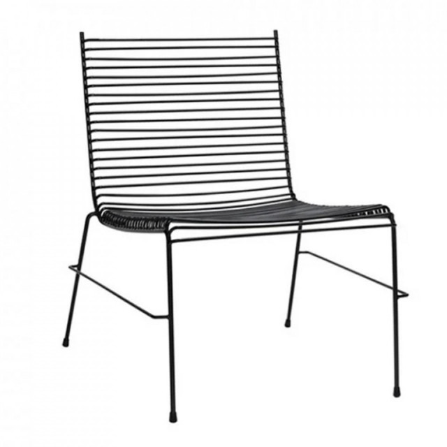 Scaun exterior negru din metal String Hubsch