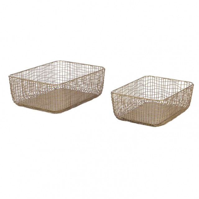 Set 2 cosuri aurii din fier Waneta Kave Home