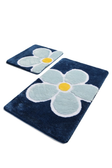 Set 2 covorase de baie multicolore din fibre sintetice Flower Avy The Home Collection