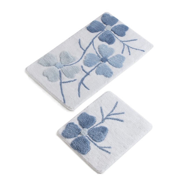 Set 2 covorase de baie multicolore din fibre sintetice Kircicegi Blue The Home Collection