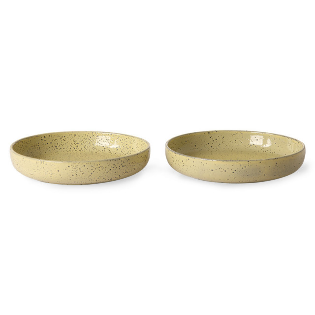 Set 2 farfurii adanci galbene din ceramica 22 cm Goot HKliving