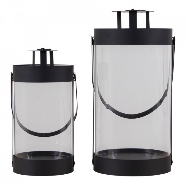 Set 2 felinare negre din metal Bondi House Nordic