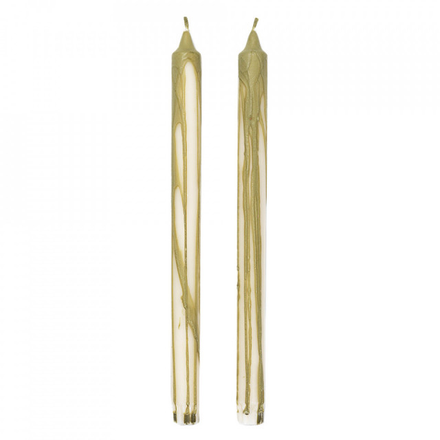Set 2 lumanari oliv din fibre naturale 30 cm Dryp Ferm Living