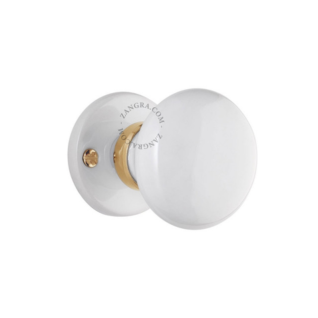 Set 2 manere pentru usa albe din ceramica Alero Zangra