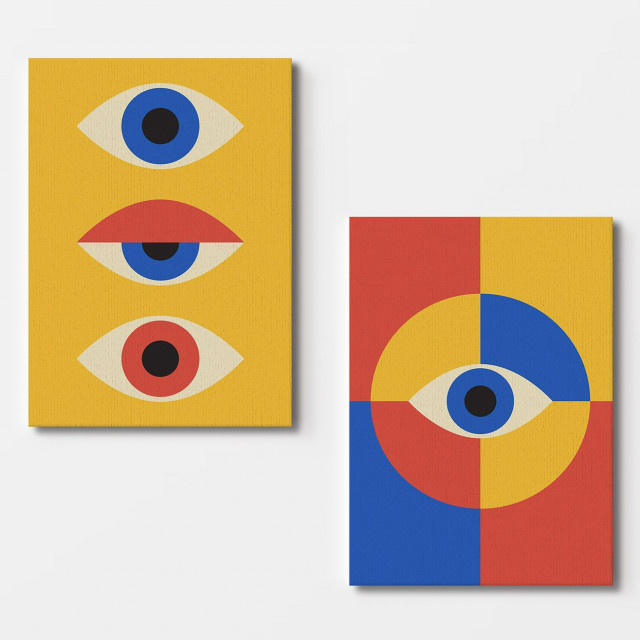 Set 2 tablouri multicolore din fibre naturale 70x100 cm Eyes The Home Collection