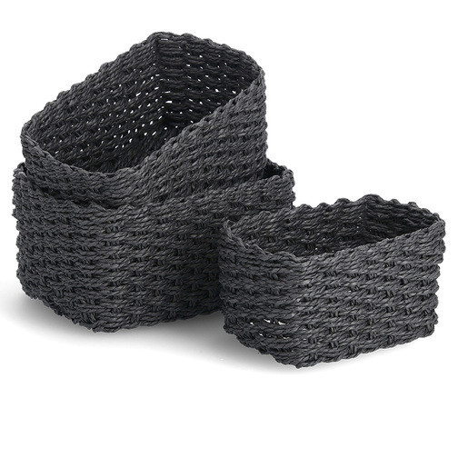 Set 3 cosuri depozitare negre din textil Zarra Zeller
