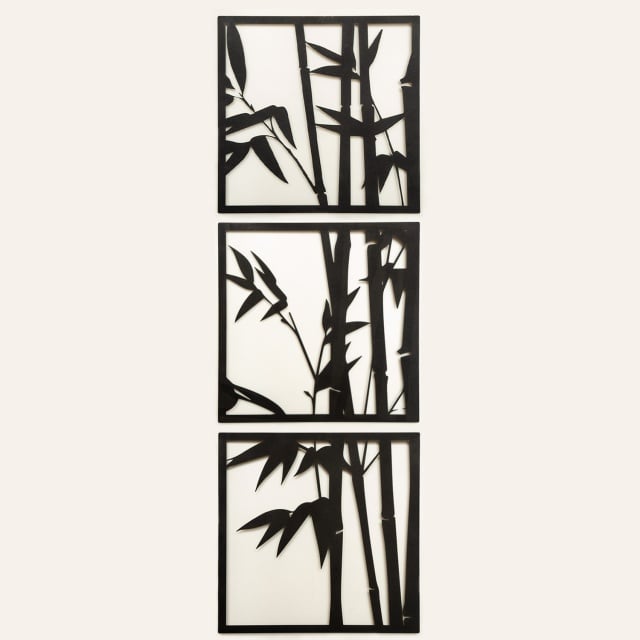 Set 3 decoratiuni de perete negre din metal 70x70 cm Bamboo The Home Collection