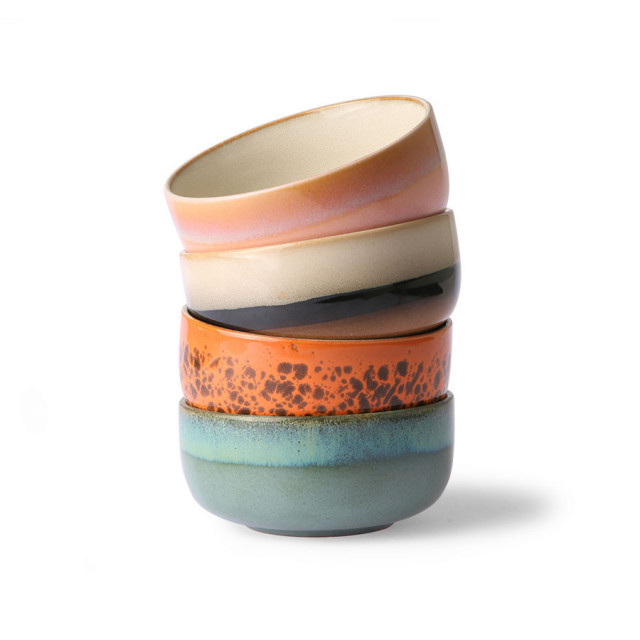 Set 4 boluri multicolore din ceramica 12 cm Dessert HK Living