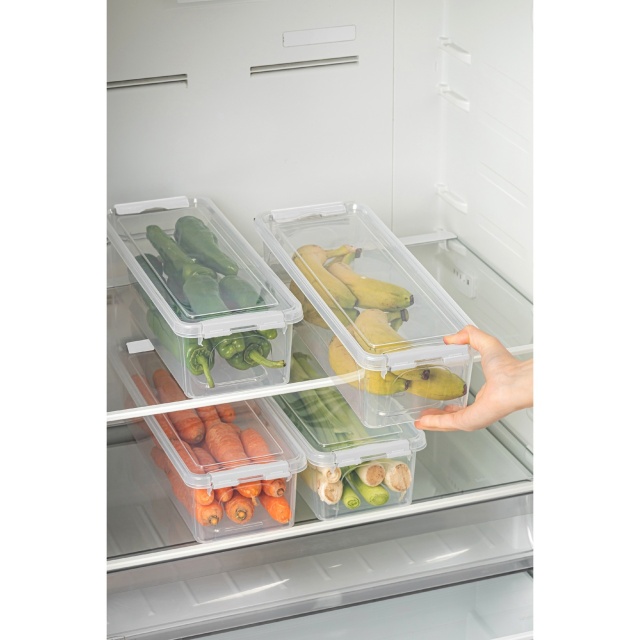 Set 4 organizatoare pentru frigider transparente din plastic Lukutu Ova The Home Collection