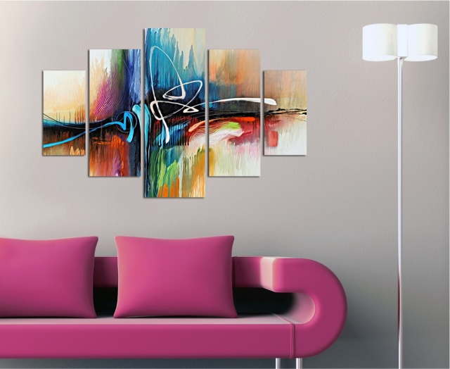 Set 5 tablouri multicolore Colour Sign The Home Collection