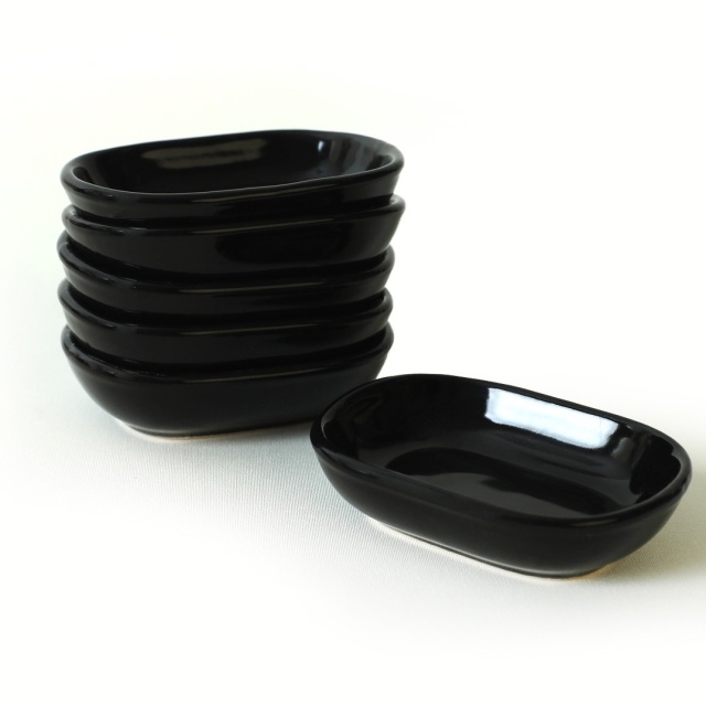Set 6 boluri pentru aperitive negre din ceramica 11 cm Vix The Home Collection