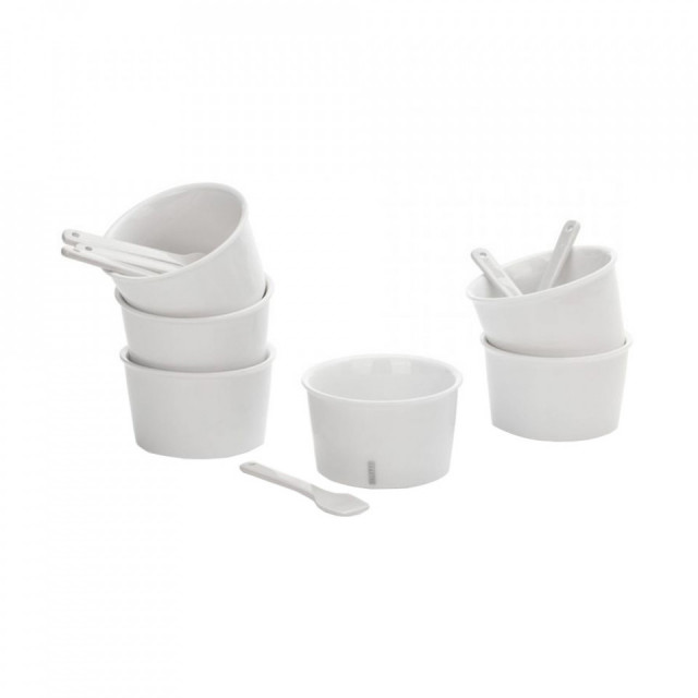 Set 6 boluri si lingurite din ceramica Estetico Quotidiano Seletti