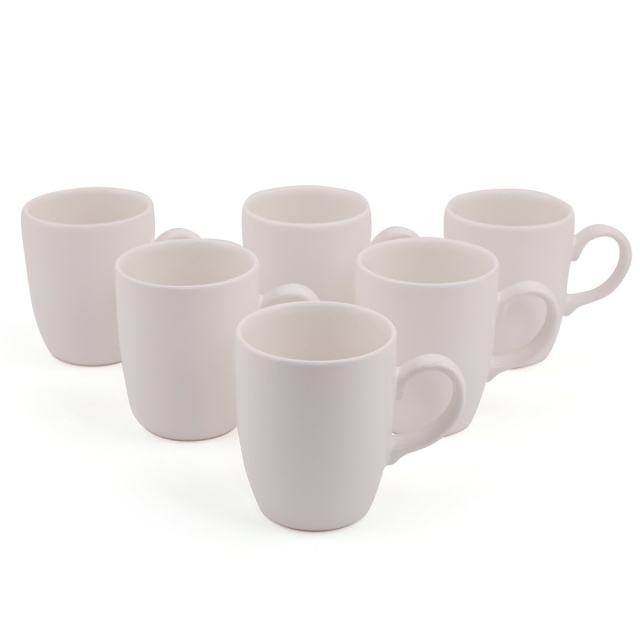 Set 6 cani albe din ceramica 300 ml Jeff The Home Collection