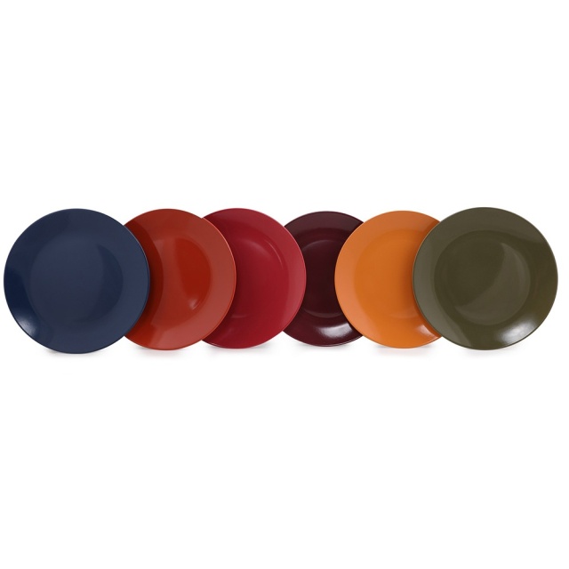 Set 6 farfurii intinse multicolore din ceramica 26 cm Joy The Home Collection