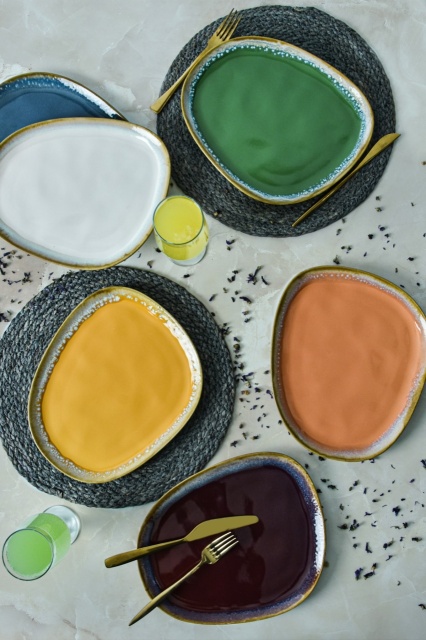 Set 6 farfurii intinse multicolore din ceramica 30 cm Eda The Home Collection