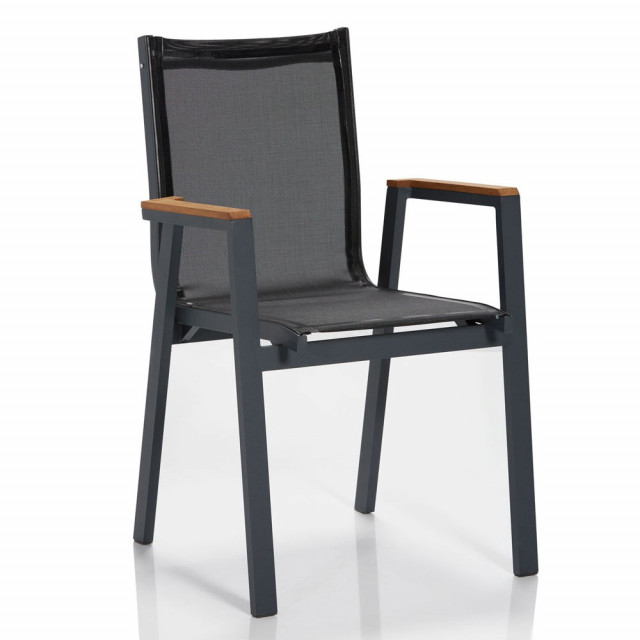 Set 6 scaune exterior gri/negru din metal Ottowa The Home Collection