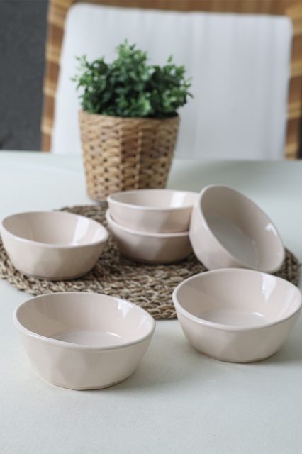 Set 6 sosiere crem din ceramica Anoda The Home Collection