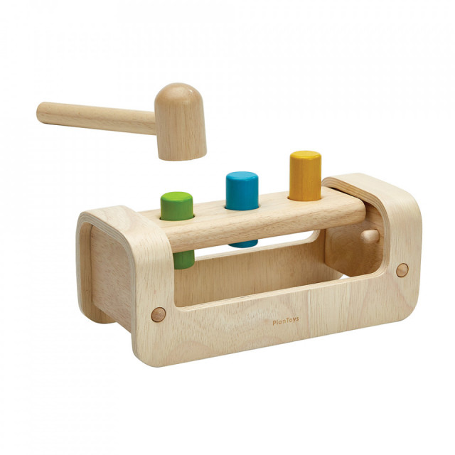 Set de joaca 5 piese multicolor din lemn Pounding Bench Plan Toys