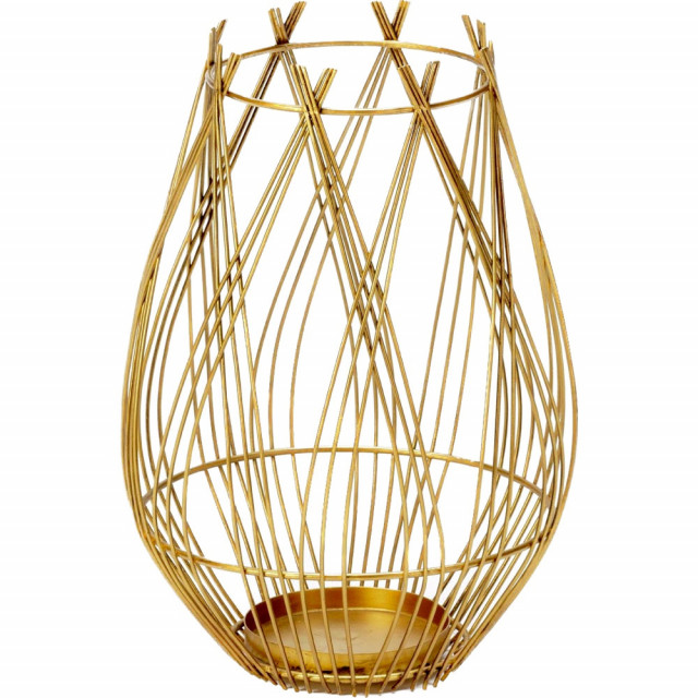 Suport lumanare auriu din metal 33 cm Lamet Thai Natura