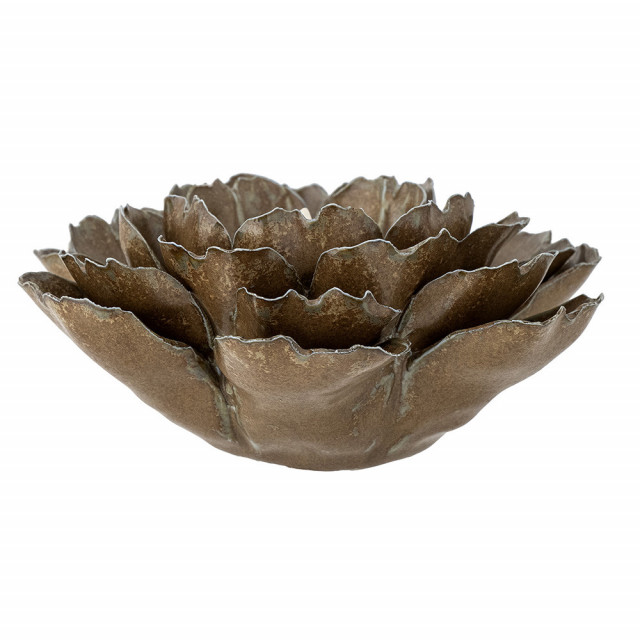 Suport lumanare maro din ceramica 6 cm Irisa Deco Bloomingville