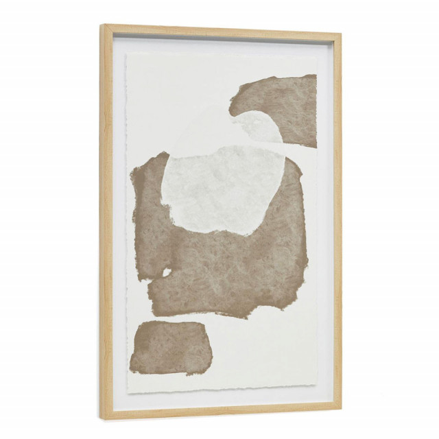 Tablou alb/maro din hartie si lemn 60x90 cm Torroella Kave Home