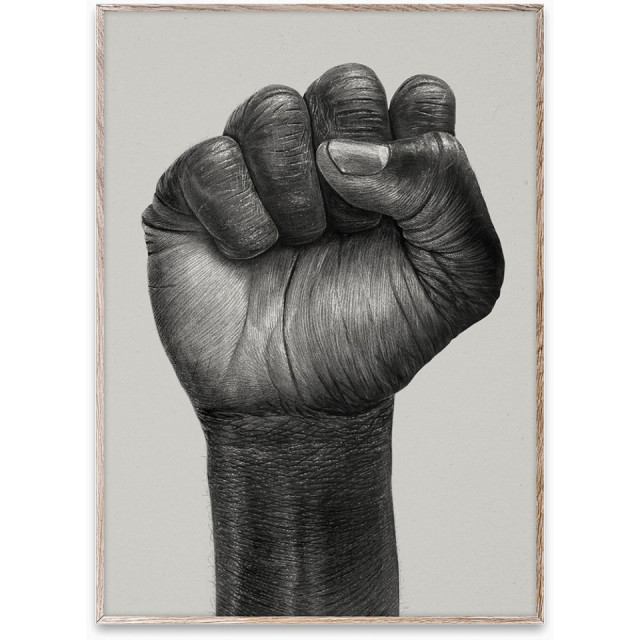 Tablou alb/negru din lemn Raised Fist Paper Collective