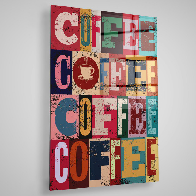 Tablou multicolor din sticla 40x60 cm Coffee The Home Collection