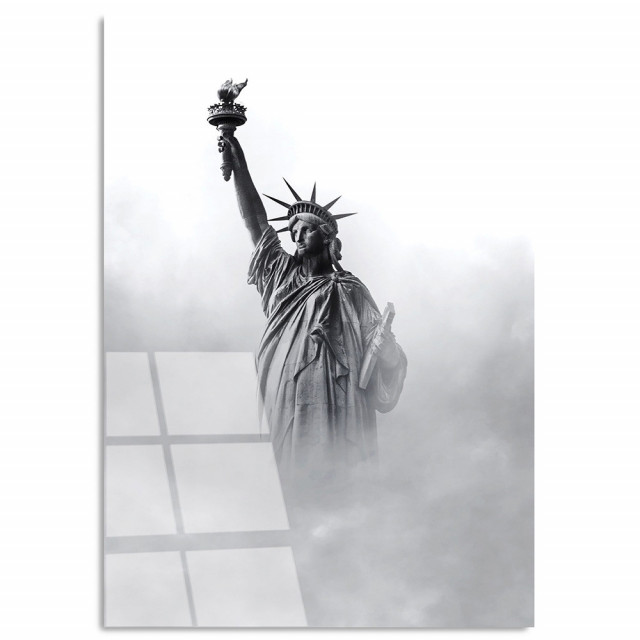 Tablou multicolor din sticla 70x100 cm Statue of Liberty The Home Collection
