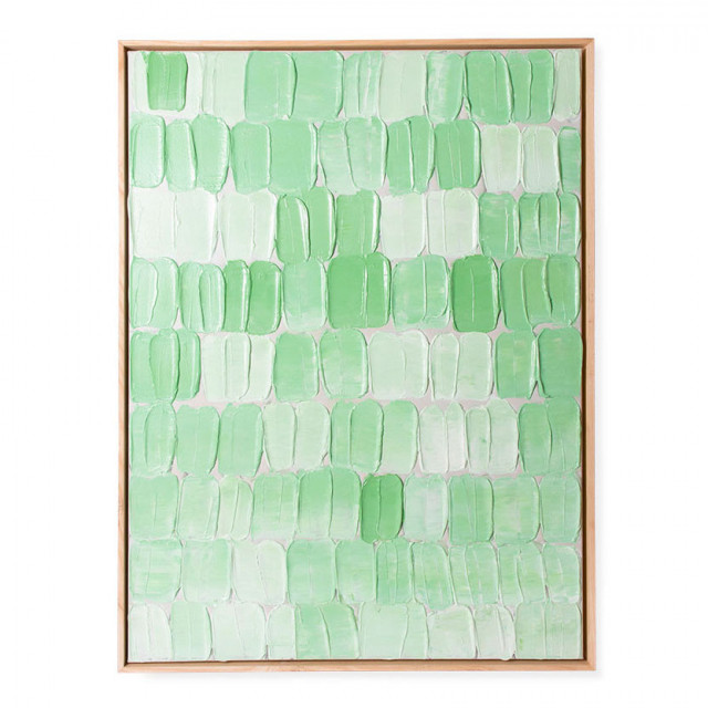 Tablou verde din in si lemn 78x103 cm Palette HKliving