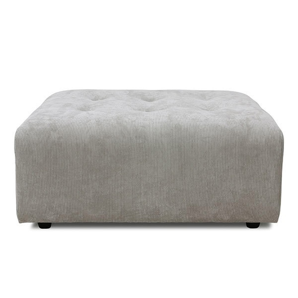 Taburet patrat crem din textil 93x93 cm Vint Corduroy HKliving