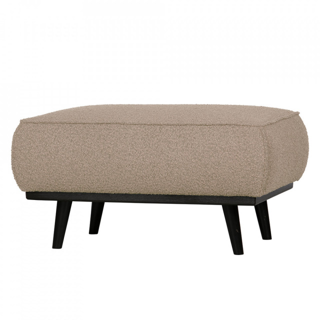 Taburet pentru picioare bej din textil 55x80 cm Statement Woood