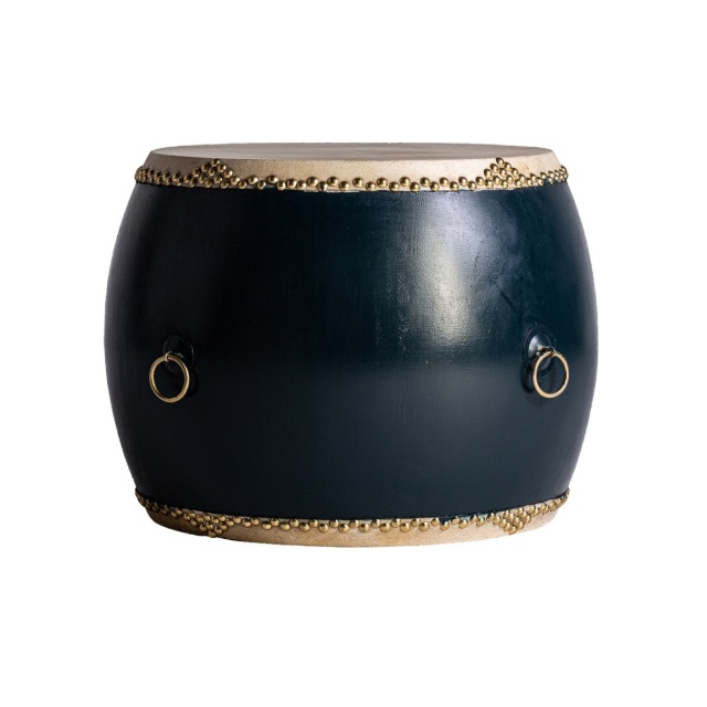 Taburet rotund albastru navy din lemn 63 cm Drum Vical Home