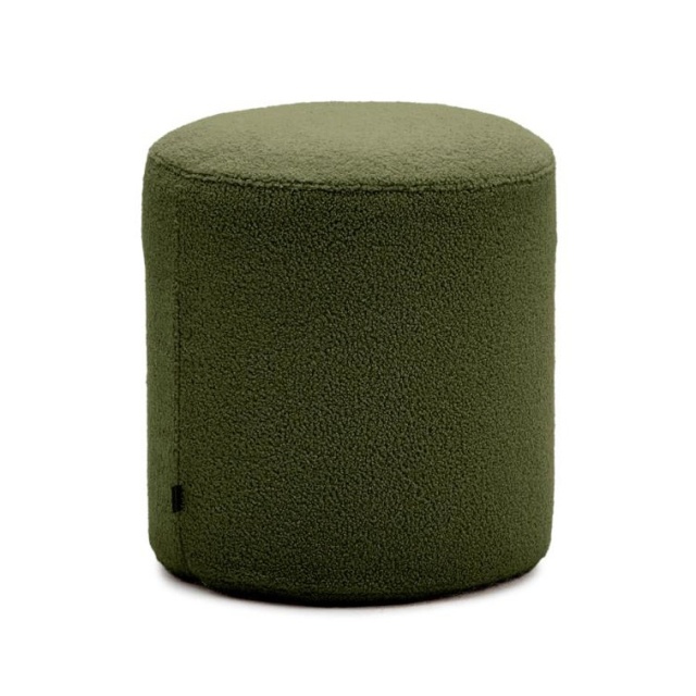 Taburet rotund verde din textil 43 cm Kaeli Kave Home