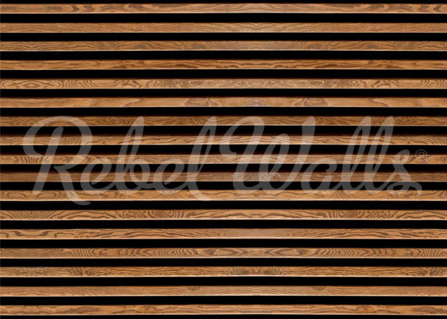 Tapet maro din hartie cu fibre de nailon Rib Wood Rebel Walls