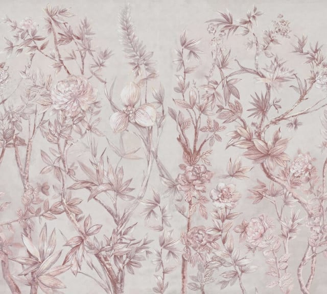 Tapet roz din hartie Silk Floral Rebel Walls