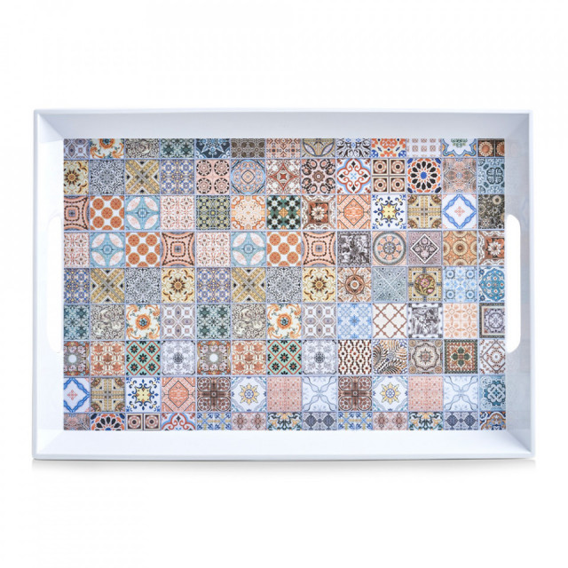 Tava dreptunghiulara multicolora din melamina 35x50 cm Mosaic Zeller
