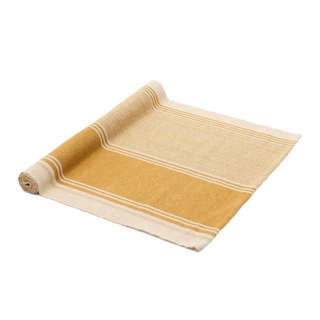 Traversa masa galben mustar din fibre naturale 50x150 cm Zeyra Kave Home