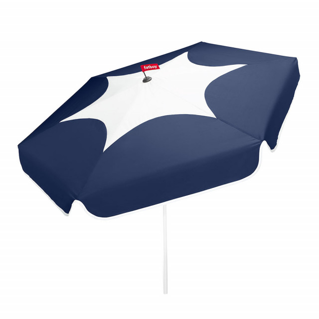 Umbrela soare albastra/alba din poliester si aluminiu Sunshady Fatboy