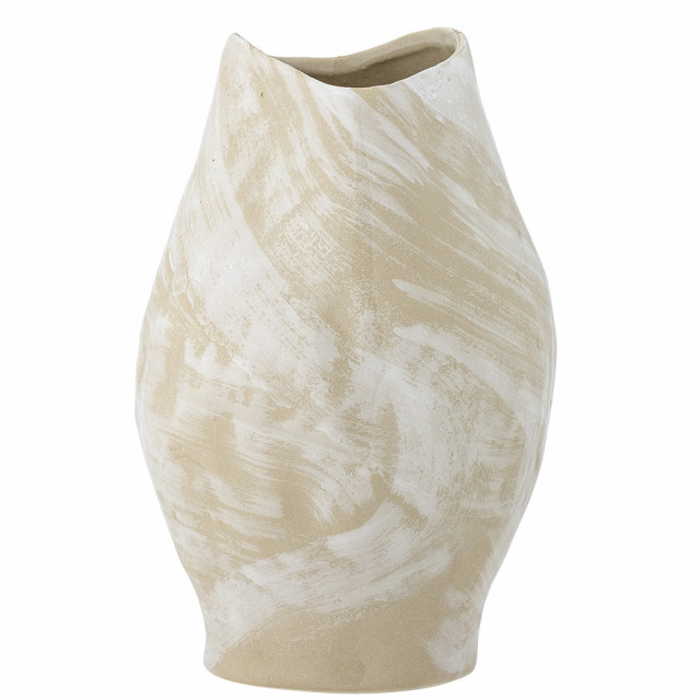 Vaza bej/alba din ceramica 31 cm Obsa Bloomingville