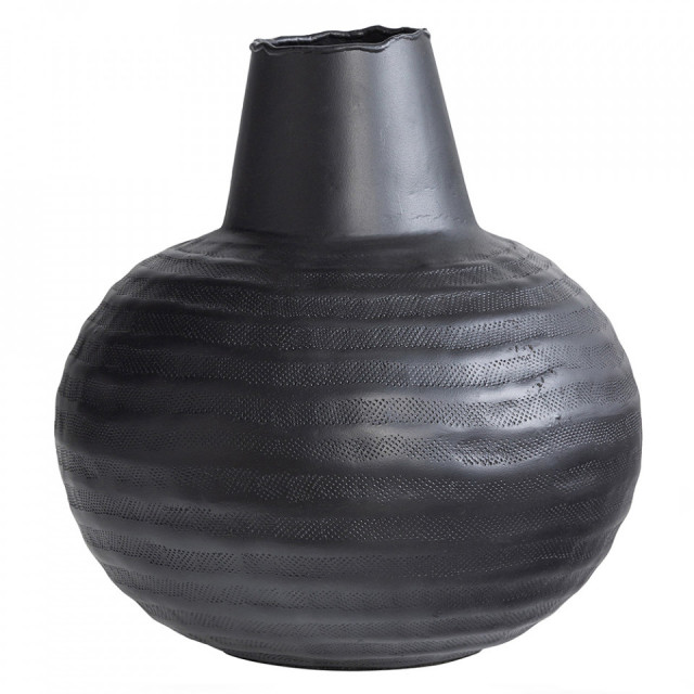 Vaza decorativa neagra din aluminiu 24 cm Yuri Woood