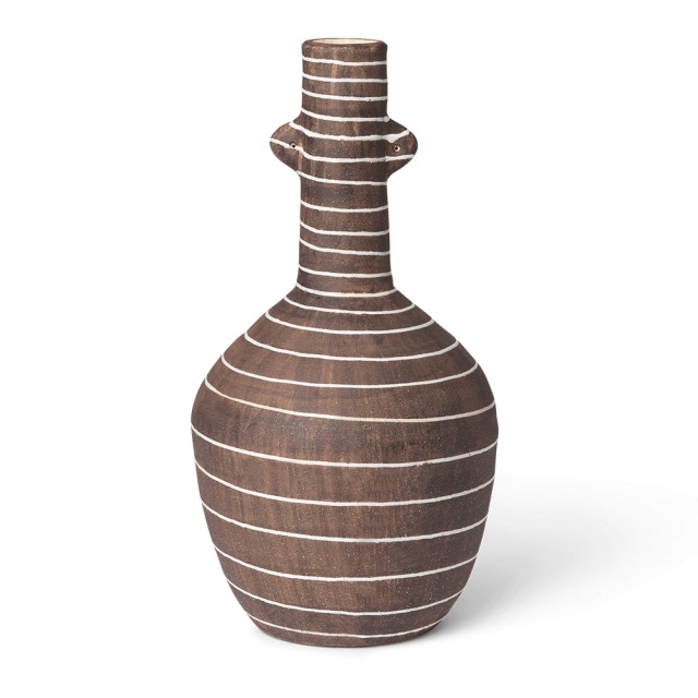 Vaza maro/alba din ceramica 32 cm Brura Ferm Living