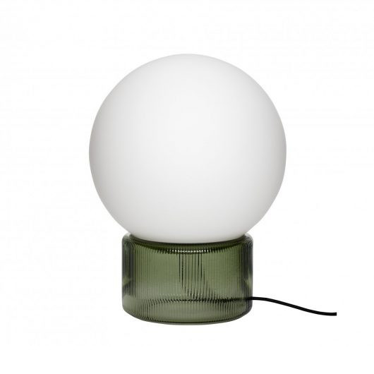 Veioza alba/verde din sticla 33 cm Sphere Hubsch