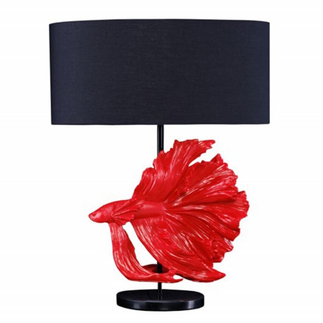 Veioza rosie/neagra din marmura 64 cm Crowntail The Home Collection