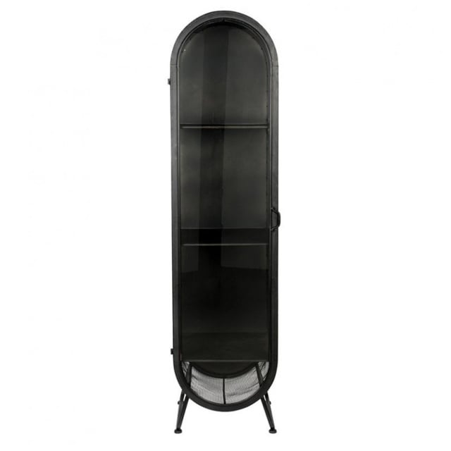 Vitrina neagra din metal 181 cm Oval Dutchbone