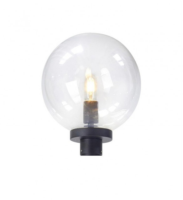 Abajur pentru stalp de iluminat transparent/negru din plastic Sphere Head Markslojd
