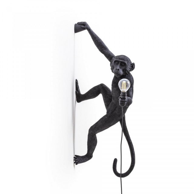 Aplica neagra din fibre naturale The Monkey Right Seletti